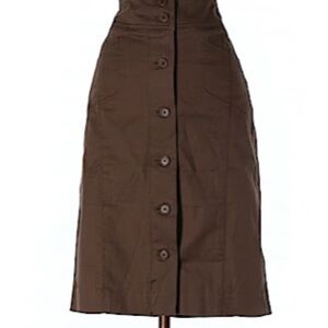 Brown Button-Front Women's Skirt